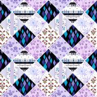 Patchwork design seamless pattern ornament pink background