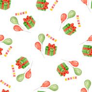 Watercolor seamless pattern for holiday