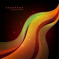 Colorful abstract waves on black background