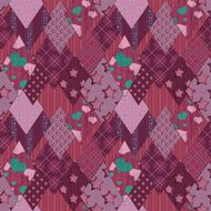 Seamless pink retro patchwork pattern