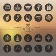 Set of birthday icons