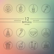 Set of birthday icons N2
