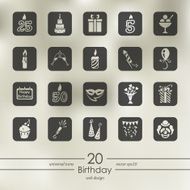 Set of birthday icons N3