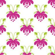 Seamless cute cartoon flowers pattern background N3