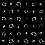 Geometric simple monochrome minimalistic vector holiday pattern suitcase or bag N2