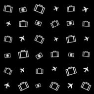 Geometric simple monochrome minimalistic vector holiday pattern suitcase or bag N3