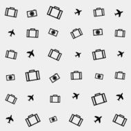 Geometric simple monochrome minimalistic vector holiday pattern suitcase or bag N4
