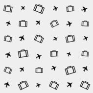 Geometric simple monochrome minimalistic vector holiday pattern suitcase or bag N5