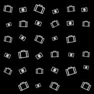 Geometric simple monochrome minimalistic vector holiday pattern suitcase or bag N6