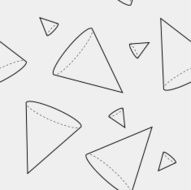 Geometric simple monochrome minimalistic pattern of cone or triangle shapes