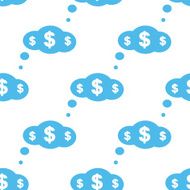 Dollar cloud seamless pattern N2