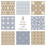 Set Of Abstract Geometric Seamless Web Backgrounds