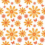 Seamless pattern with flowers and butterflies N6