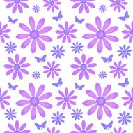 Seamless pattern with flowers and butterflies N7