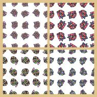 Stock Vector Set of seamless colorful mosaic patterns