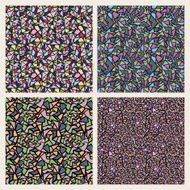 Stock Vector Set of seamless colorful mosaic patterns N2