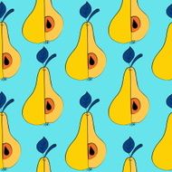 Pattern with yellow pear