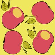 Pattern with red apple N2