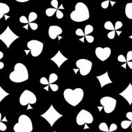 Abstract Seamless Pattern Background with Card Suits Vector Ill N2