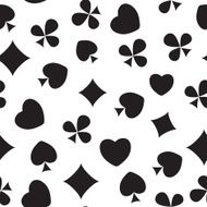 Abstract Seamless Pattern Background with Card Suits Vector Ill N3