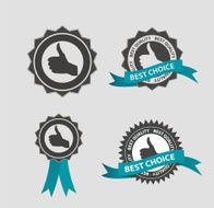 Vector Best Choice Label with Blue Ribbon