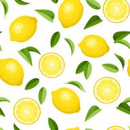 Seamless background with lemons Vector illustration