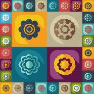 Flat modern design with shadow icon flower N27