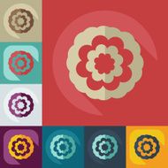 Flat modern design with shadow icon flower N29