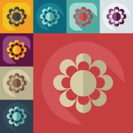Flat modern design with shadow icon flower N30