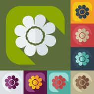 Flat modern design with shadow icon flower N31