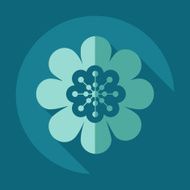 Flat modern design with shadow icon flower N41