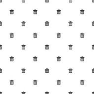 Vector seamless pattern trash can