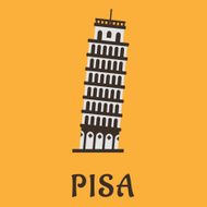 Icon of Pisa Tower in flat style