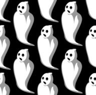 Terrifying white ghosts seamless pattern