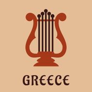 Ancient greek lyre culture symbol