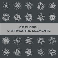 Floral ornamental elements set
