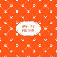 Seamless pattern Animal footprints cat dog Wrapping paper Paw prints