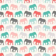 Animal seamless vector pattern of elephant N19
