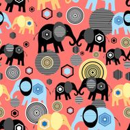 Valentine pattern of elephants