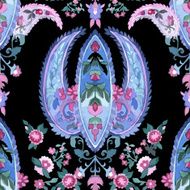 Beautiful Watercolor paisley seamless pattern N9
