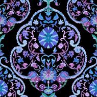 Beautiful Watercolor paisley seamless pattern N11