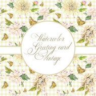Vector greeting card with white dahlia