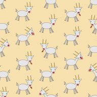 Seamless colorful background made of cartoon goats