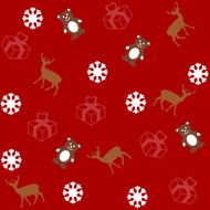 pattern for wrapping paper and filled with plush deer