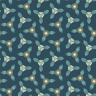 cartoon flowers on a dark blue background