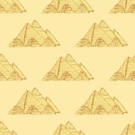 Sketch Egypt pyramids in vintage style