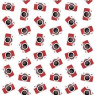 vintage flat multicolor film photo cameras vector seamless pattern