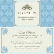 Baroque invitation gold blue and beige N2