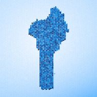 Benin Map Triangle Pattern Blue
