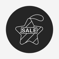 Christmas hanging line icon